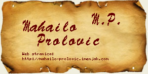 Mahailo Prolović vizit kartica